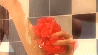 Hot Ariella Ferrera is having a shower and masturbating