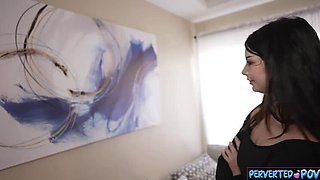 Alt-girl art critic takes a huge cumshot after foot fetish POV