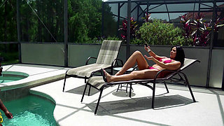 Sexy Helena Price Seduces Her Pervert Step Son by the Pool BBC
