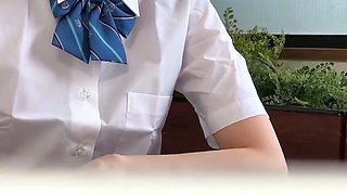 Uniformed Asian GF Blowjob