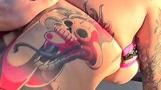 Tatted Blonde Christina Savoy Swallows Jmacs Huge Load