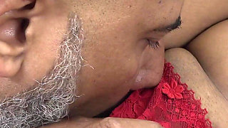 Husband Comes Home and Finds Wife's Friend Only in Panties on the Bed, Threesome and Cum on the Ass