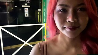 Big tits Thai teen really gets into it