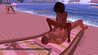 Second life Sex - fucking on the Beach with sound