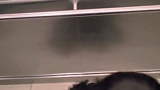 Shy Girl Gets Convinced in Elevator to Swallow a Stranger's Cum