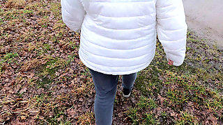 Slapping Her Naked Tits in the Tunel