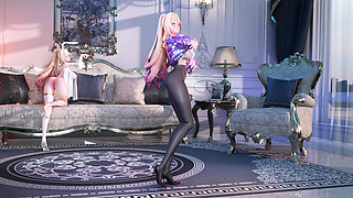 [mmd] Yolandel Pike Me Black Silk Racing Suit Big Breasts Strap-on White Tiger Pussy Yoga Suit