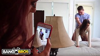 Bangbros - step-mother Janet Mason catches Riley Reid and her boyfriend having sex