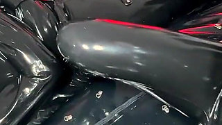 Mistressae Sessions with Princess Latex Rubber Doll: White Cum on Black Latex