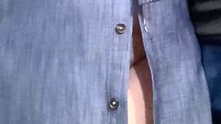 Hot Babe with No Panties in the Subway - Pussy Fingering