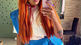 Asuka Cosplay Fart & Burp Compilation Plugsuit and Uniform Chubby Ebony