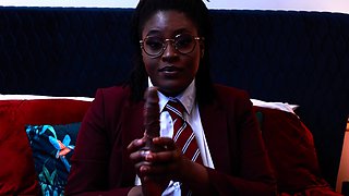 Naughty Student Oshun mocks your small cock!