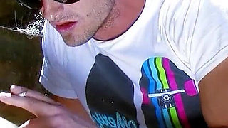 Stepbrother fucks tattooed teen Damaris with big tits in the forest