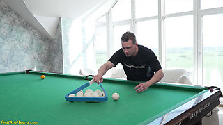 Her First Rough Anal on the Pool Table
