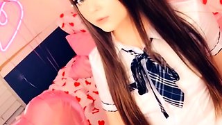 Busty brunette solo masturbation