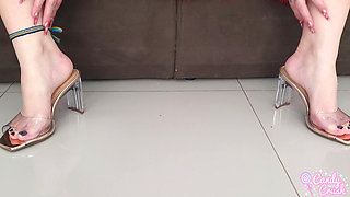 Teen Masturbating with Her Shoes and Pissed on