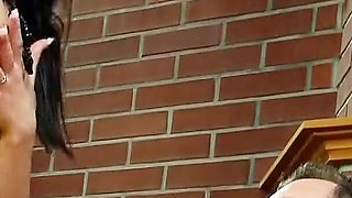 Stepdad fucks horny teen girlfriend of his stepdaughter and gives her cumshot