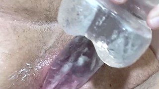 Sweet beauty masturbating on webcam close up