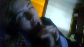 blonde wife sucks cock tenderly and catch a surprise cum in mouth