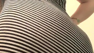 Amateur young brunette enjoys dildo on solo masturbation
