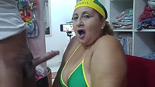 Tomsorte Gags on Brazilian Cock