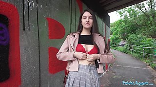 Public Agent - very cute college Teen art student with natural tits studies a big dick outdoors