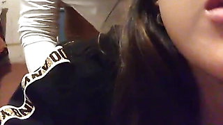 college slut fucks and swallows huge cock her fans and social media