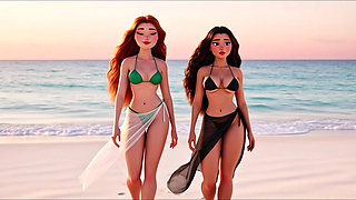 Golden Sunrise Connection Beach to Villa Embrace (created by Ai)