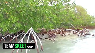 This Girl Sucks - Horny teen sucks cock outdoor and gets massive cum in her face