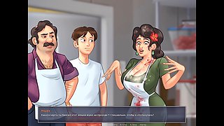 Busty step aunty and her summertime saga with sex toys and lots of fun