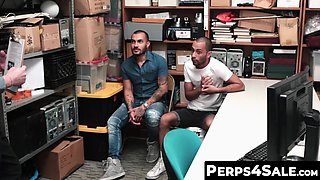 Perps4Sale.com - Handsome muscle guard dominates two inked criminals