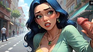 Blue Hair Milk Goddess Sips Double Penises