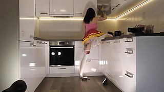 Slutty mademoiselle's overknees scene