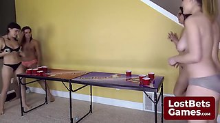 One Daring Strip Air Pong Move Has An Opponents Shot Go Wild With Helena Price, Alisha Adams And Olive Glass