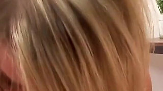 Petite slim blonde Jessie Fontana POV facial blowjob
