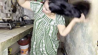 Full night non stop fucking in the kitchen of brother-in-law and sister-in-law, hard desi fuck all night