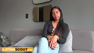 Thick Boobies 18yo Latina Model Disrobed & Drilled In Faux Amateur Casting