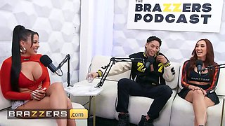 Brazzers - Luna Star’s podcast with Chloe Amour and derek savage turns into kinky on-air threesome