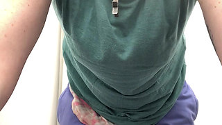 Getting naked to try a party dress and some trousers on in a charity shop