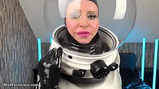 Miss_Fetilicious Astronaut Breath Play in Space – Latex Catsuit & Mask Solo