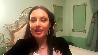 Cute curly brunette solo webcam masturbation