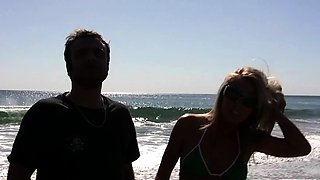 Cute College Girl Pickup at Beach for First Casting Fuck