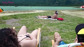 Voyeur masturbates on the beach in front of my husband