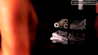 Hot girl whips a boy and sucks his cock in the night