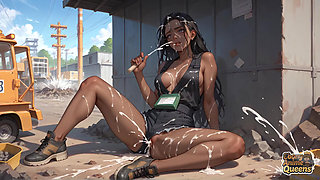 A Mesmerizing Black Goddess with Pleasure Button Hair Accessories Sizzles in a Dark-hued XXX Flick on a Sun-drenched