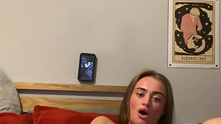 Self filmed 19 y.o emo slut fingering her tight pussy and taking it rough