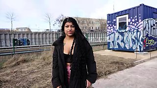 GERMAN SCOUT - Latina Ebony Vicky Menage with big saggy Tits