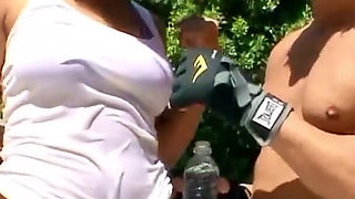 Cute latina teen gets fucked properly after polishing her car