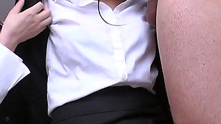 Office Gangbang Asian Slut Sucks Every Cock and Gets Covered
