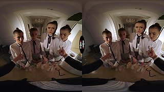 Silvia Dellai, Eveline Dellai, Sandra Zee & Lady Zee VR Porn: Happy Birthday, Sir - DarkRoomVR